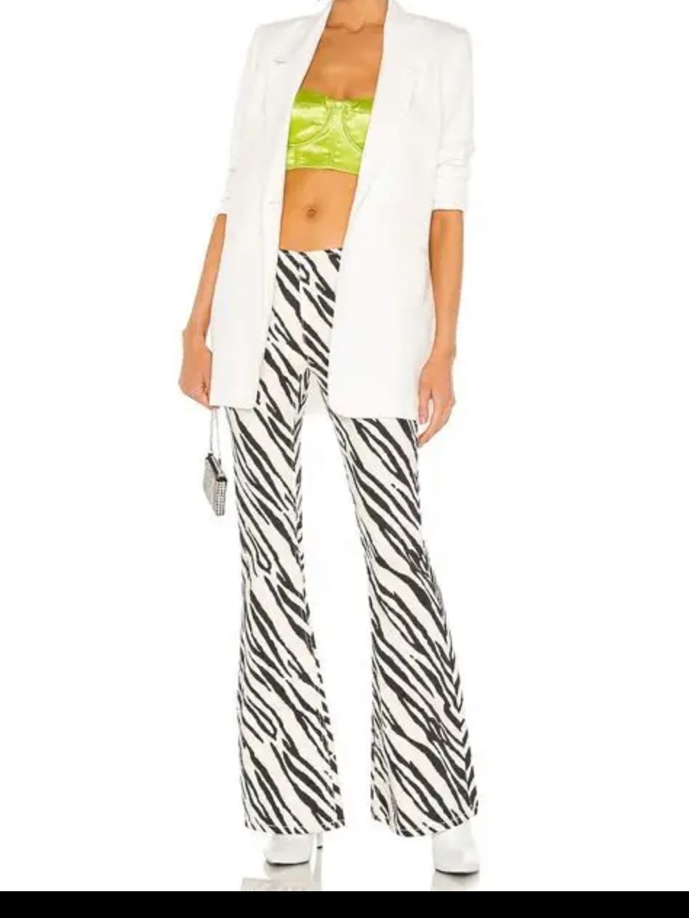 Free People Penny Pull On Black and White Zebra Flare Pants